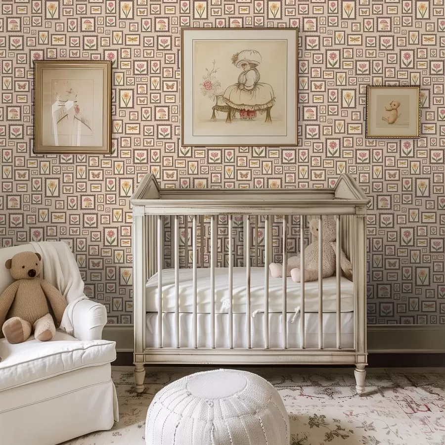 Fototapetai Įrėmintos iliustracijos šiltų smėlio atspalvių a01176v2