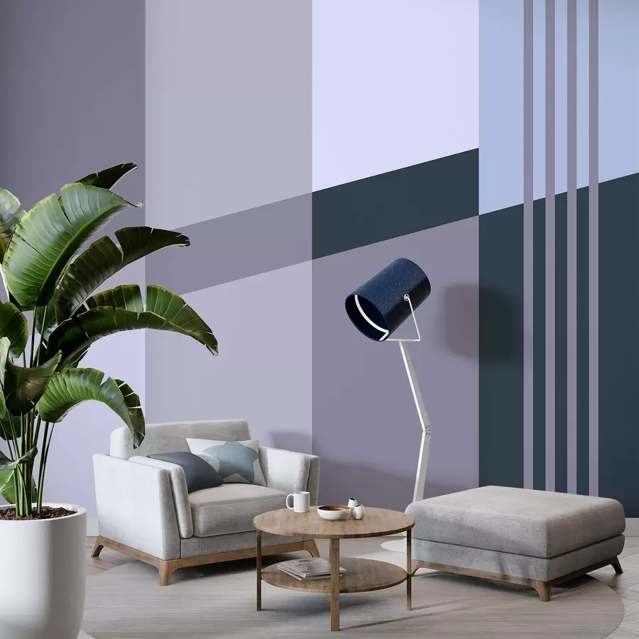 Fototapetai Subtilūs geometriniai raštai pilkos ir mėlynos spalvų atspalviais w05390v1