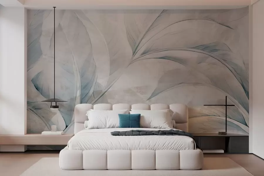 Fototapetai Lapai ant betoninės sienos w05440