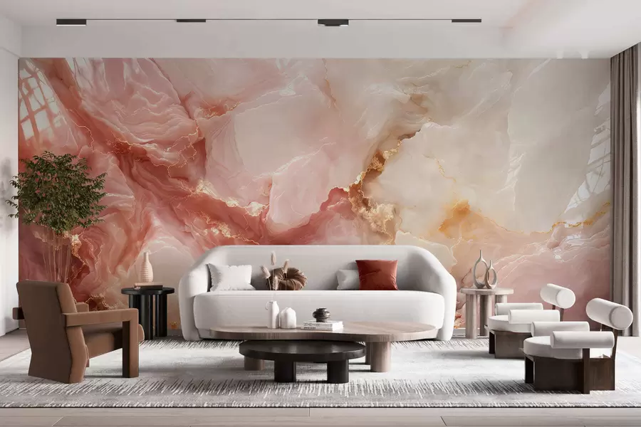 Fototapetai Rožinio marmuro imitacija w05519