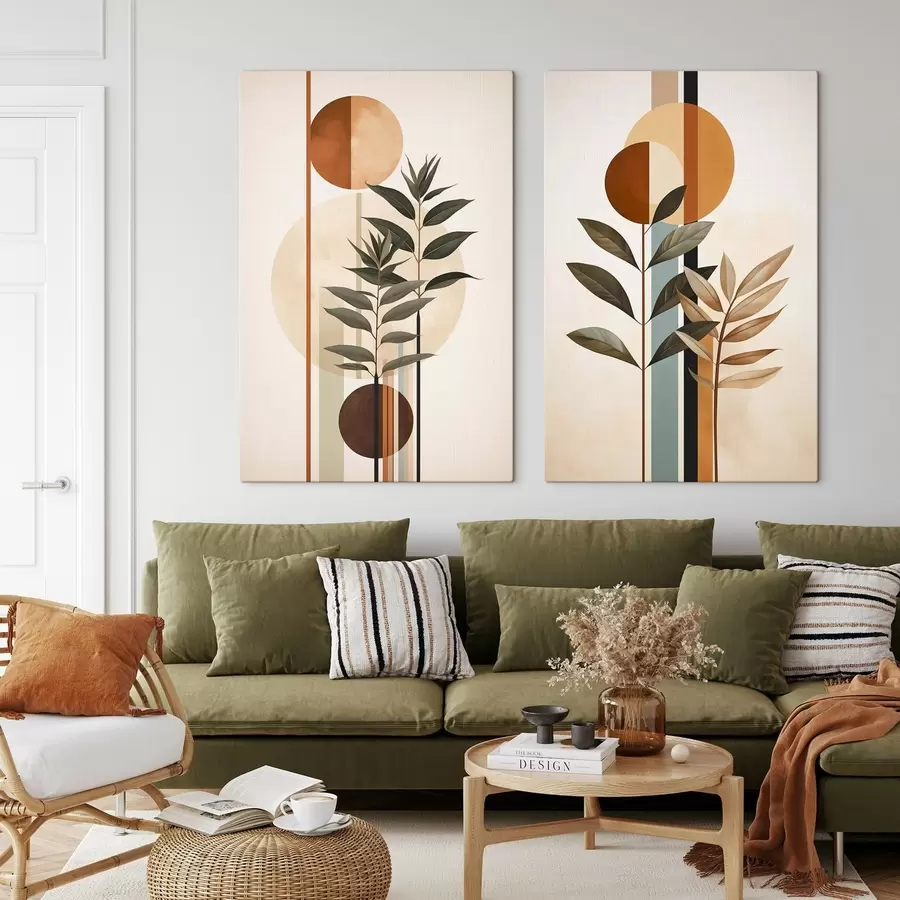 Paveikslėlis Abstrakčios gėlės su apskritimais ir linijomis m30392