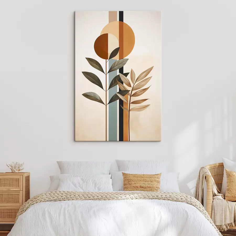 Fototapetai Abstrakčios gėlės su apskritimais ir linijomis s48929