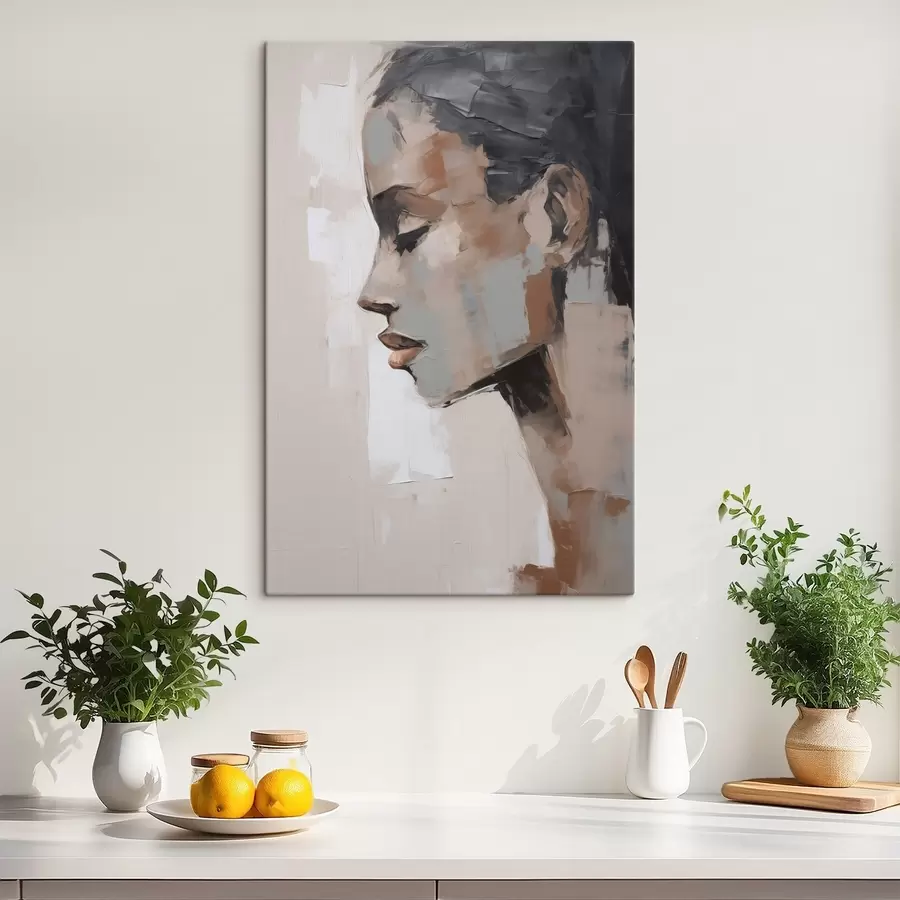 Paveikslėlis Abstraktus moters portreto imitacija tapyboje s48976