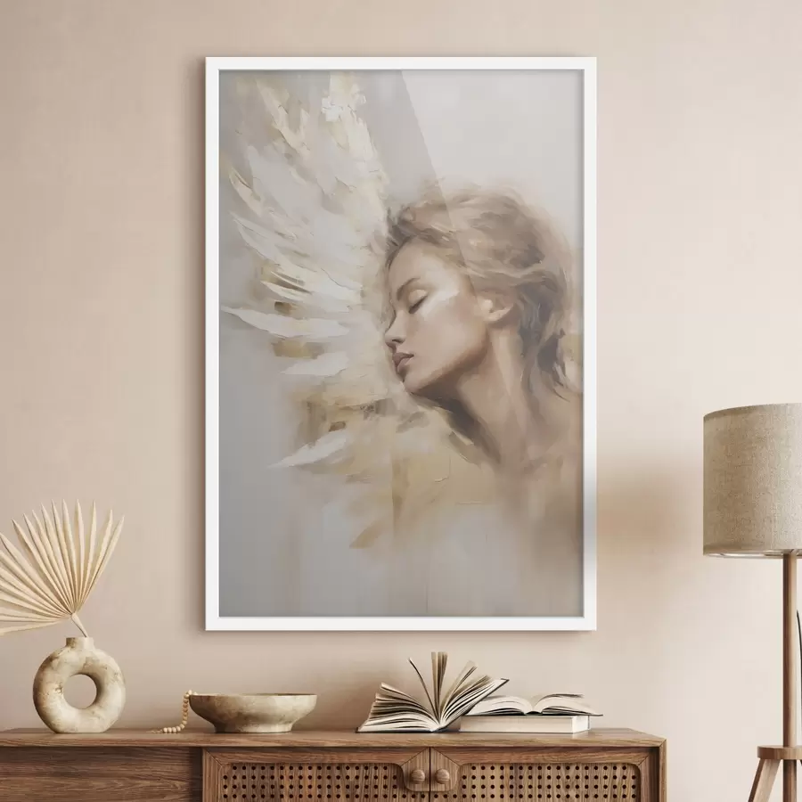 Fototapetai Merginos su angelo sparnu portretas f48979