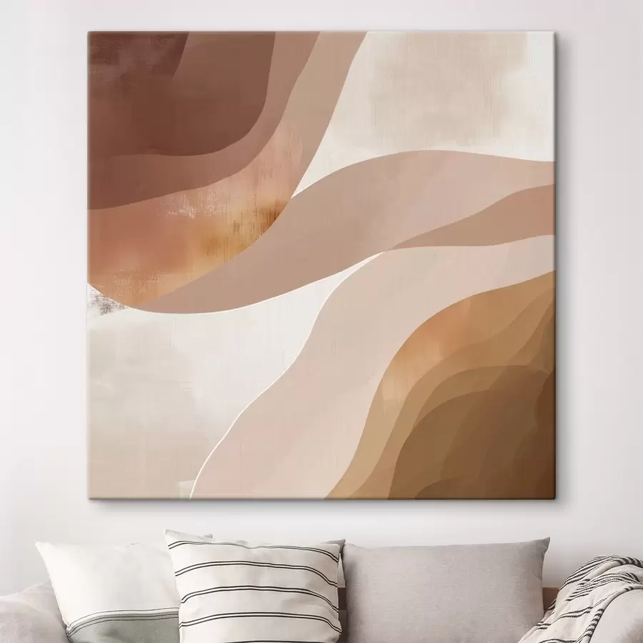 Paveikslėlis Abstrakčios banguotos formos kavos-smėlio spalvų paletėje s48836