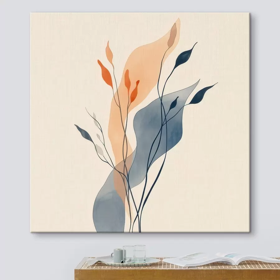 Paveikslėlis Kompozicija su išraiškingais augalų siluetais, atlikta meno iliustracijos stiliumi s48838