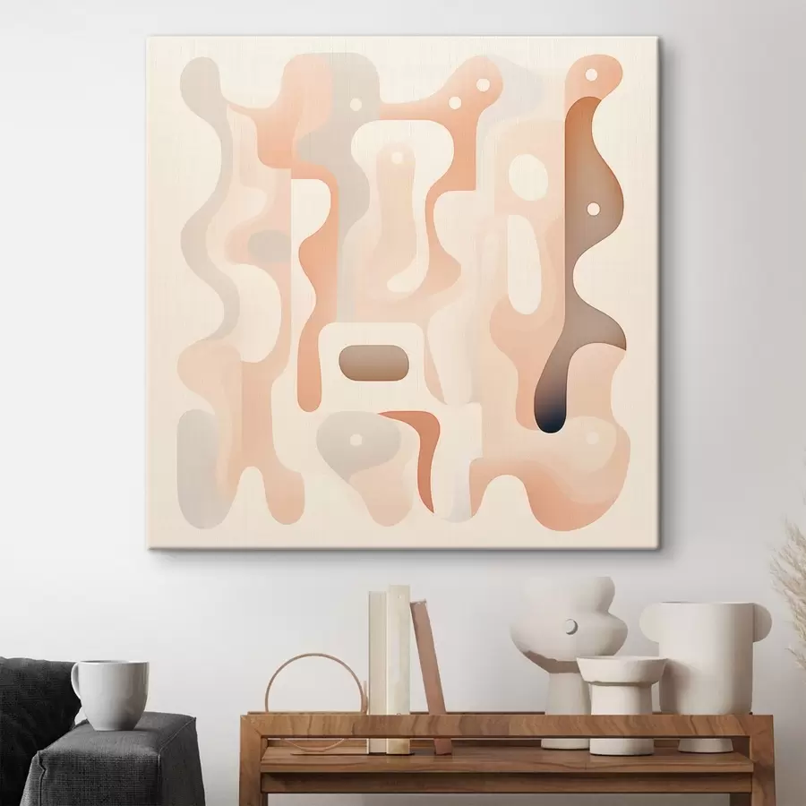 Paveikslėlis Išlenktų formų harmonija ir natūralių spalvų paletė šiuolaikinio meno iliustracijų stiliumi s48845