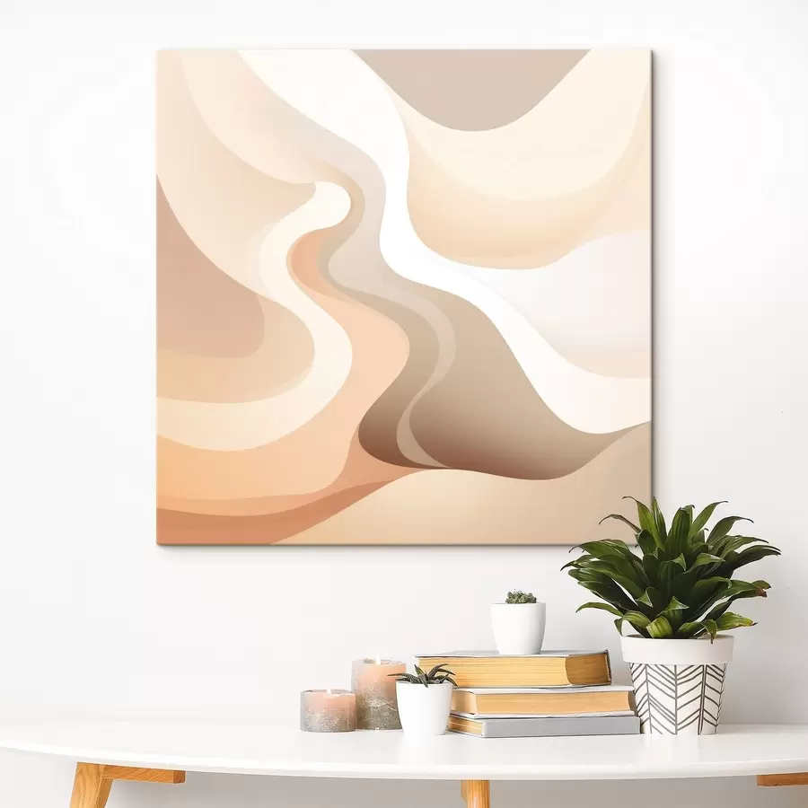 Paveikslėlis Išlenktų formų ir kreminių atspalvių harmonija šiuolaikinio meno iliustracijų stiliumi s48846