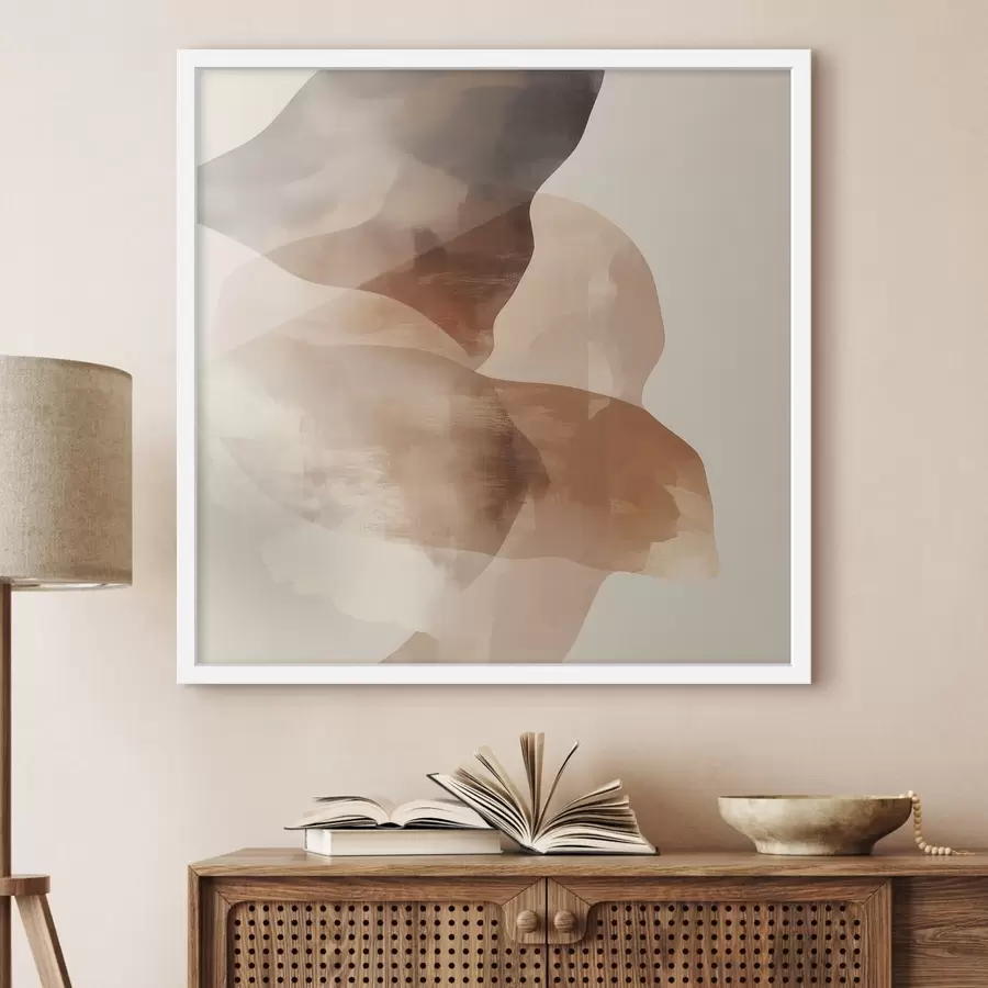 Fototapetai Abstrakčioji kompozicija šiltų rudos ir smėlio spalvų tonais f48835