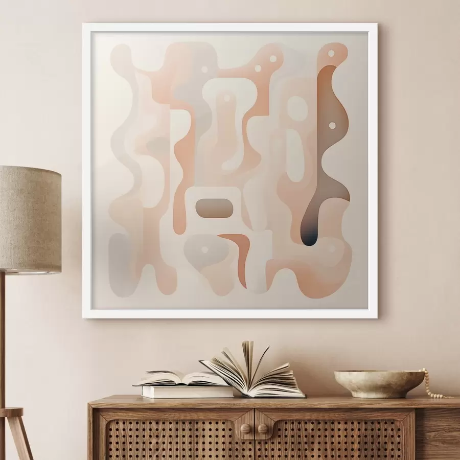 Fototapetai Išlenktų formų harmonija ir natūralių spalvų paletė šiuolaikinio meno iliustracijų stiliumi f48845