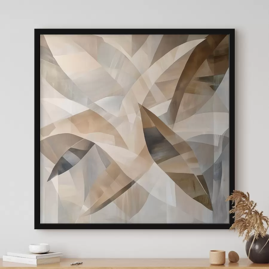 Fototapetai Augalų motyvai šiltų natūralių atspalvių, meninio plakato stiliaus f48847