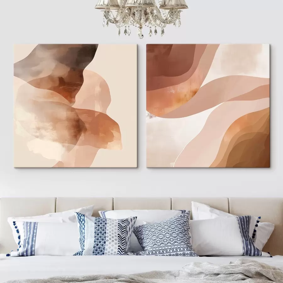 Paveikslėlis Pusiau permatomų sluoksnių kompozicija rudos ir smėlio atspalvių m30345