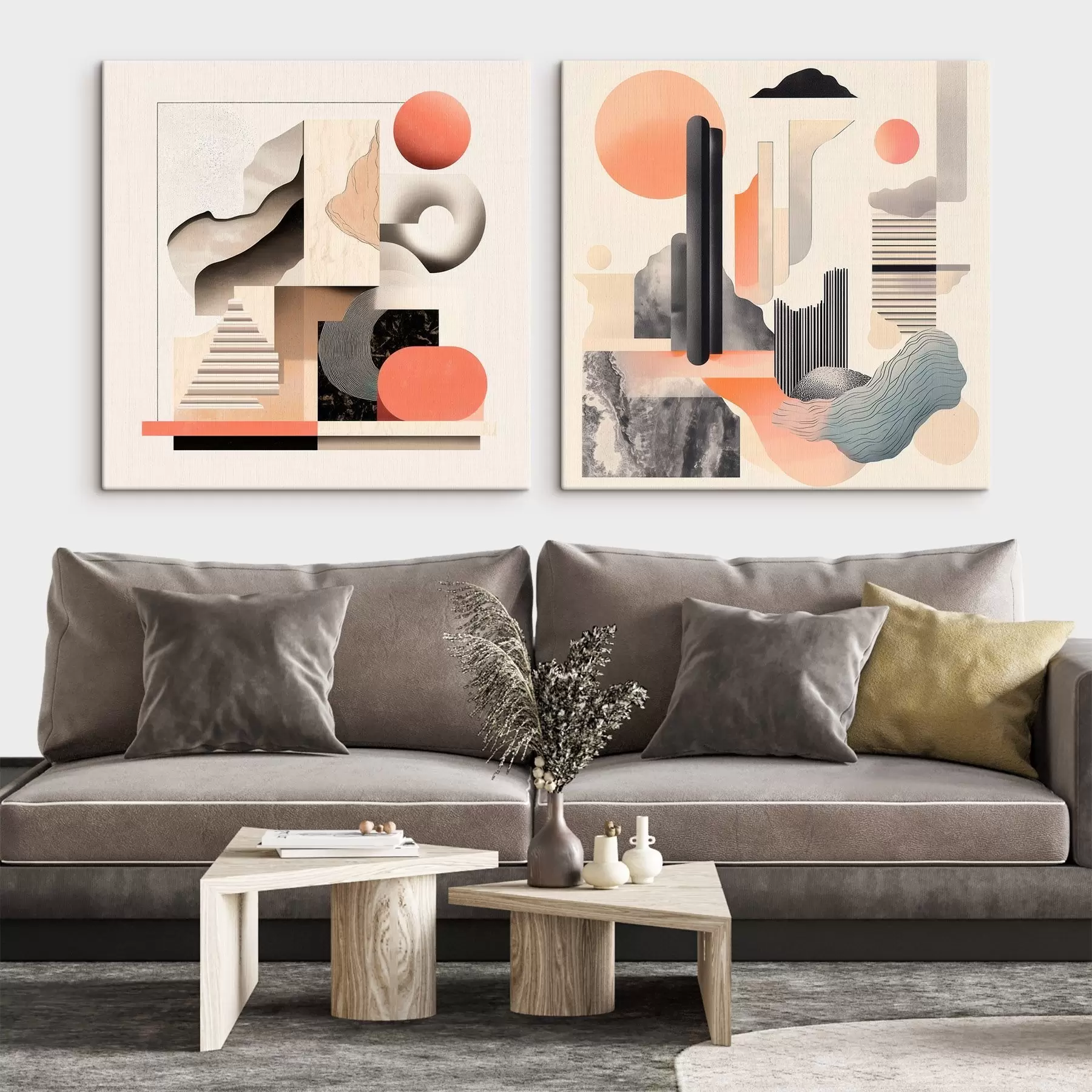 Paveikslėlis Geometrinė abstrakcija su architektūriniais elementais minimalistiniu stiliumi m30348