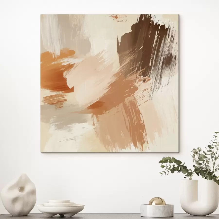 Paveikslėlis Abstrakčių potėpių imitacija smėlio ir rudos spalvų tonais s48857
