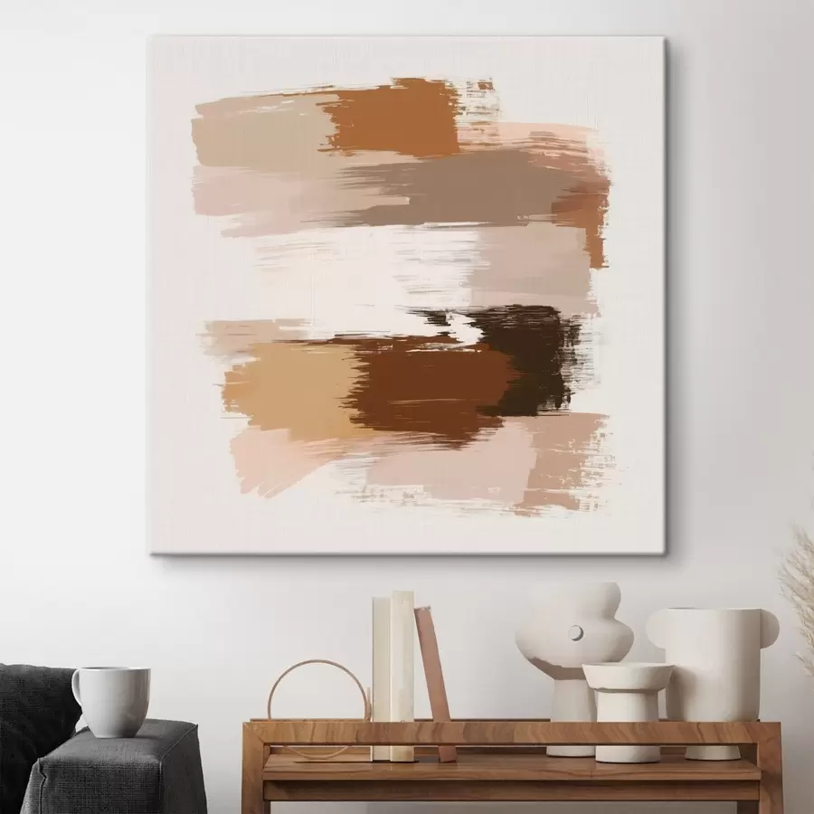 Paveikslėlis Minimalistinis vaizdas su horizontaliais potėpiais kavos ir terakotos atspalviais s48858