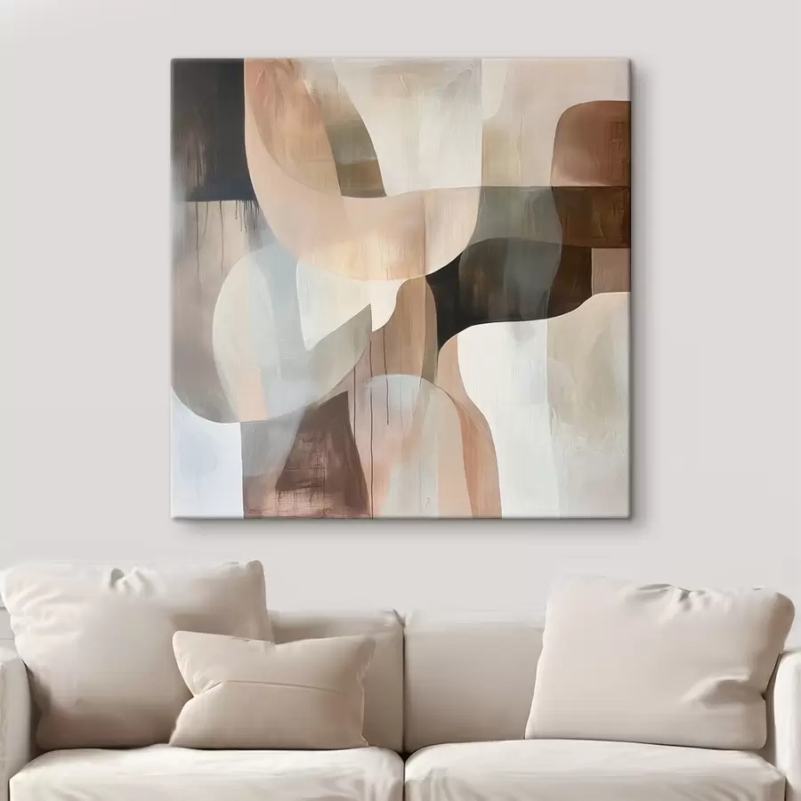 Paveikslėlis Abstrakčioji kompozicija šiltų smėlio ir koralų atspalvių paletėje s48859