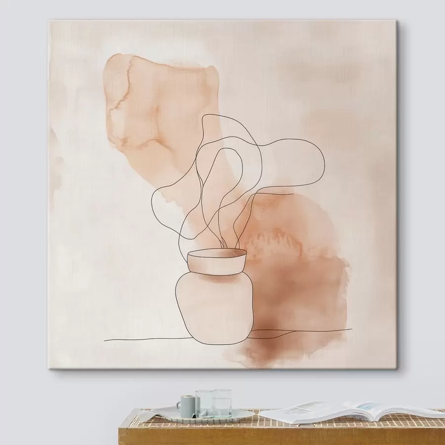 Paveikslėlis Lakoniška kompozicija su vaza ir grafiškomis linijomis minimalistiniu stiliumi s48869
