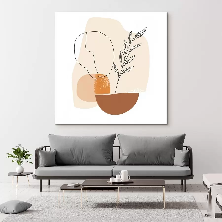 Paveikslėlis Natiurmortas su grafiniais akcentais ir pastelinėmis formomis šiuolaikinio meno stiliumi s48872