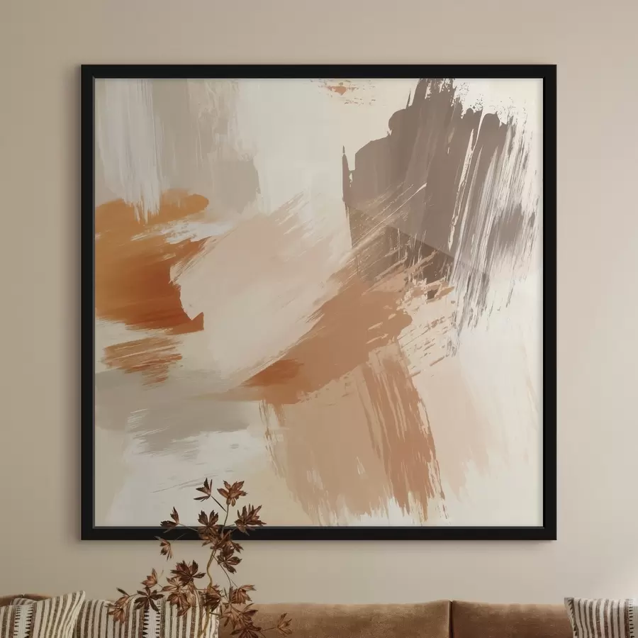 Fototapetai Abstrakčių potėpių imitacija smėlio ir rudos spalvų tonais f48857