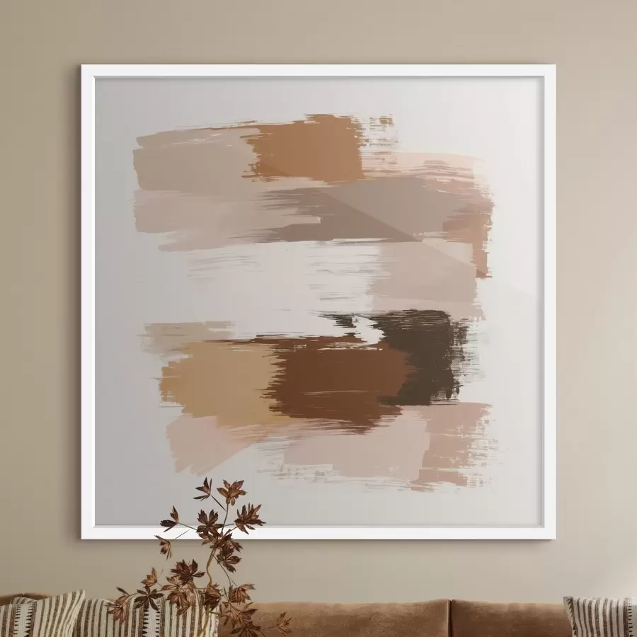 Fototapetai Minimalistinis vaizdas su horizontaliais potėpiais kavos ir terakotos atspalviais f48858