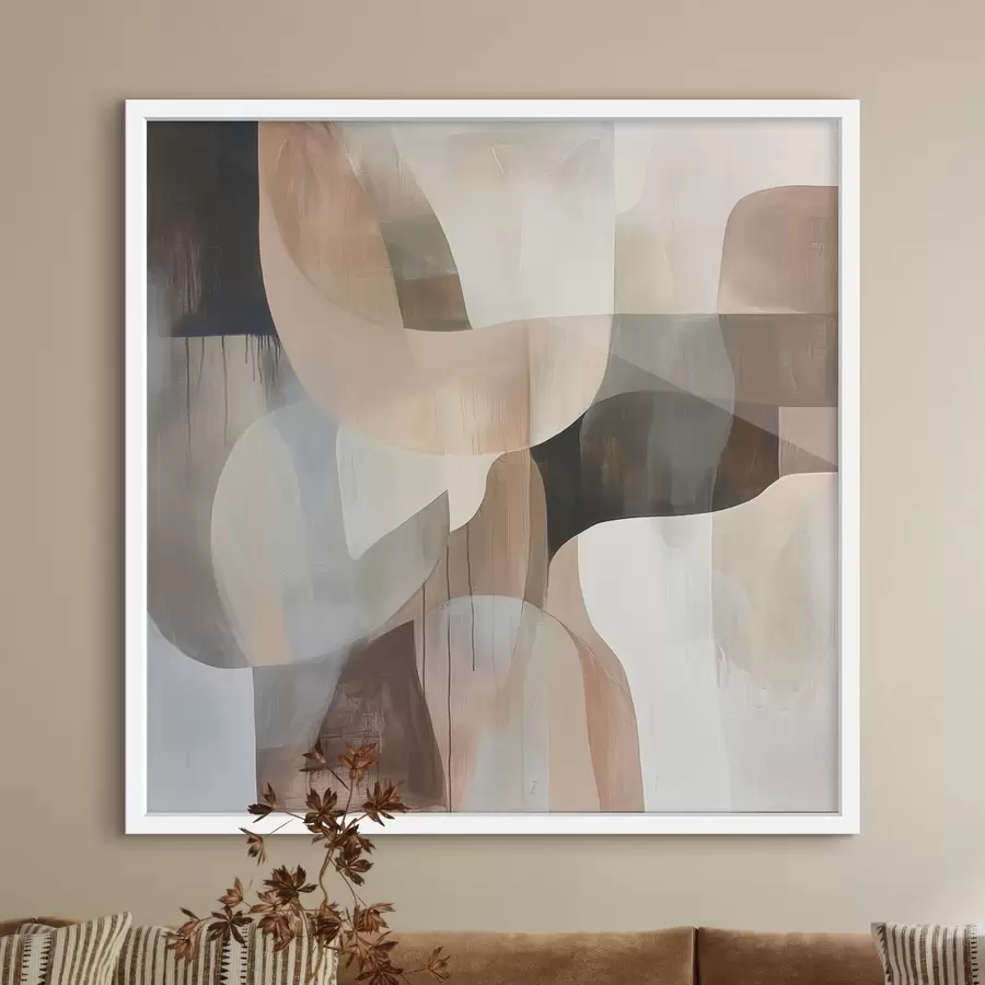 Fototapetai Abstrakčioji kompozicija šiltų smėlio ir koralų atspalvių paletėje f48859