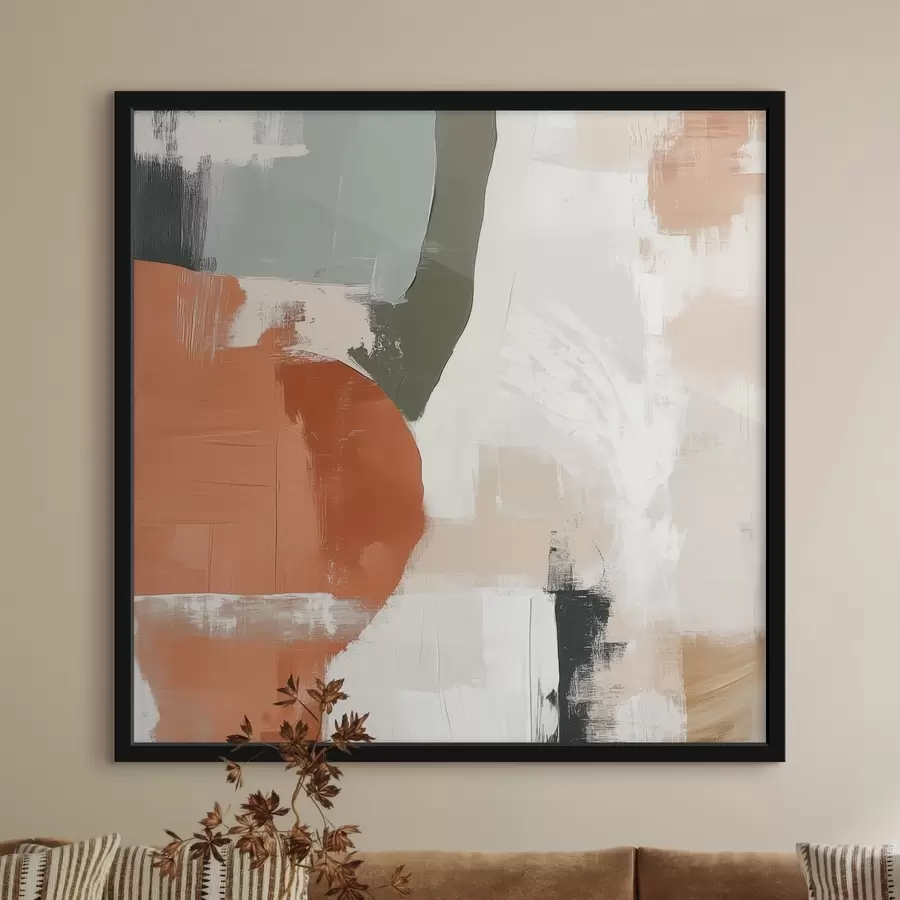 Fototapetai Geometrinių figūrų ir laisvų linijų derinys šiuolaikiniame abstrakčiame stiliuje f48868