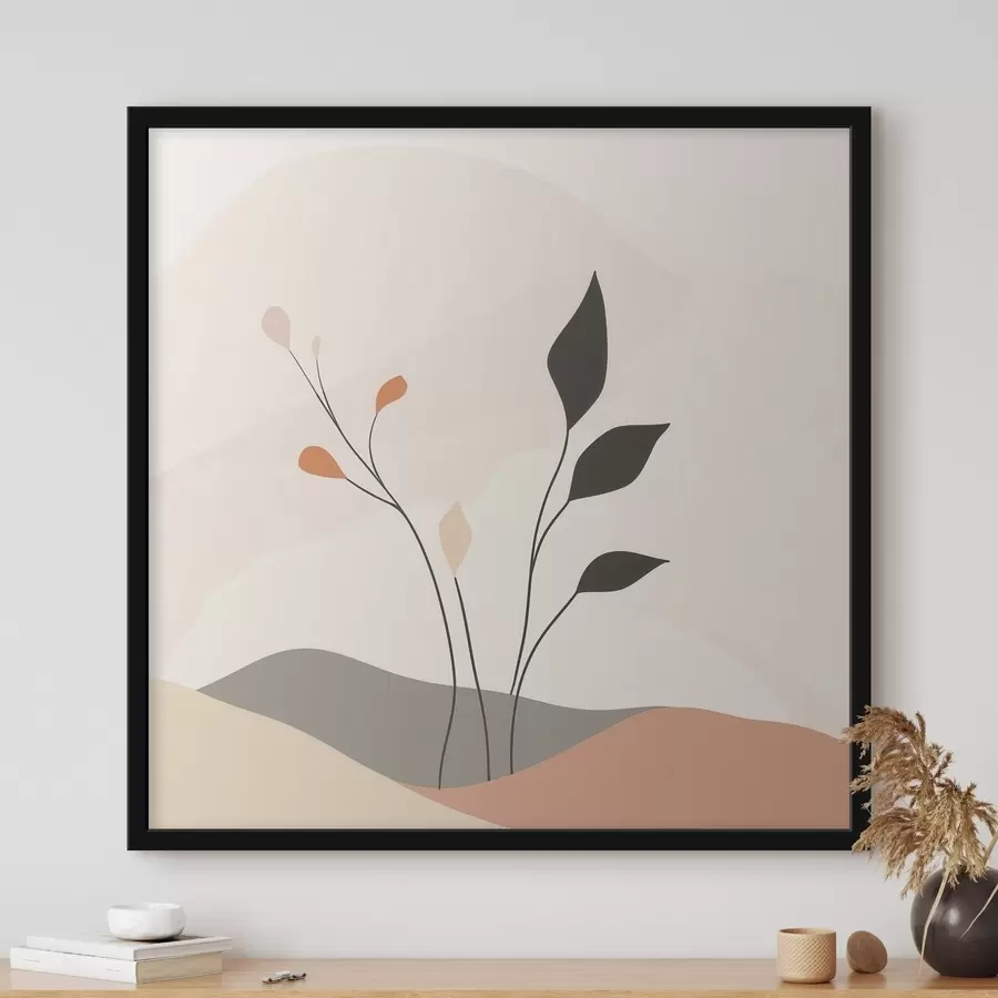 Fototapetai Lakoniška augmenijos tema, vaizduojanti organiškų formų kompoziciją šiuolaikinio meno stiliumi f48874