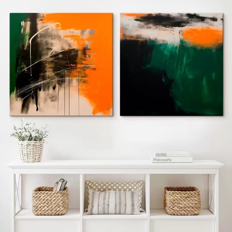 Paveikslėlis Kompozicija su išraiškingais potėpiais ir giliais tamsiais atspalviais minimalistiniu stiliumi m30359