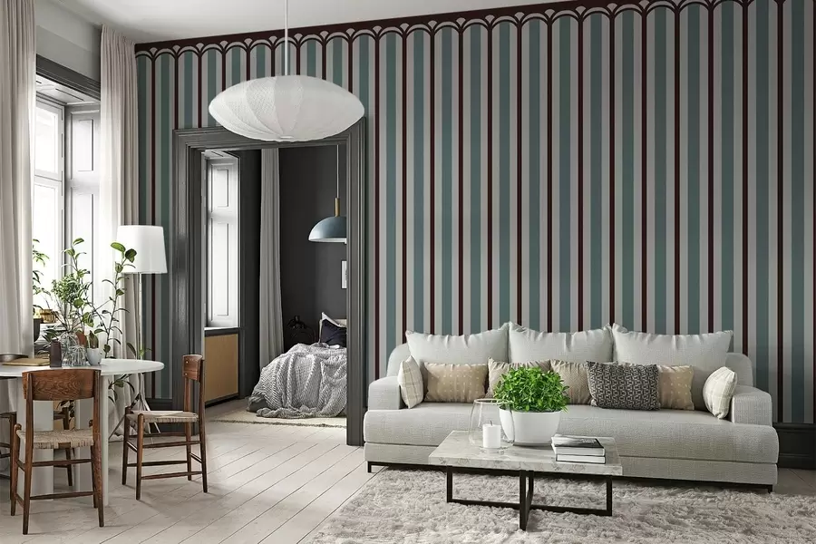 Fototapetai Vertikalus ornamentas mėlynų ir rudų atspalvių w05610v5