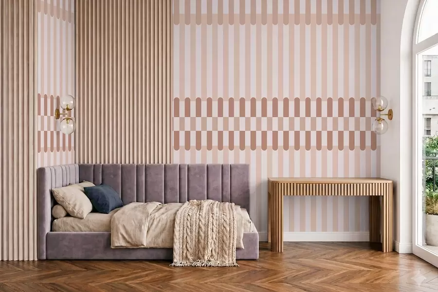 Fototapetai Juostuotas raštas šviesiai rožiniais atspalviais w05150v1