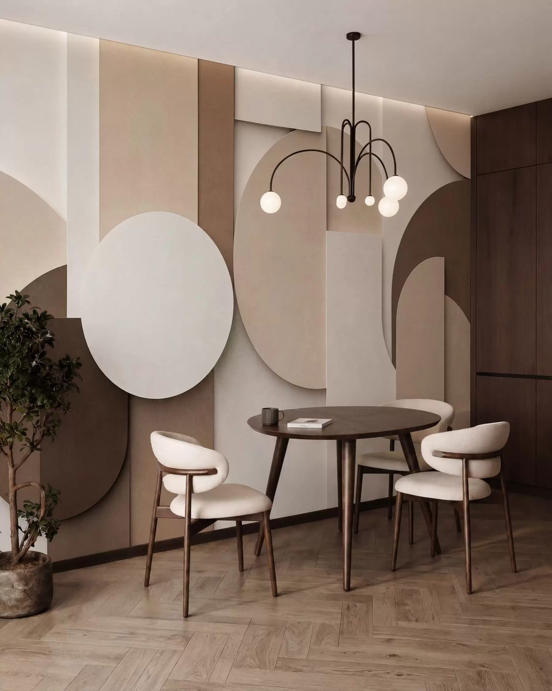 Fototapetai Tekstūruotos smėlio spalvos geometrinės figūros, sudarančios daugiasluoksnę 3D kompoziciją – minimalistinis šiuolaikinis sienų dekoras w05598