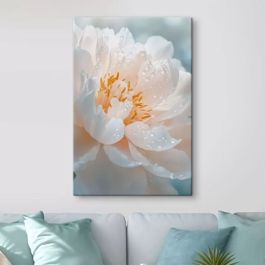 Fototapetai Makro nuotrauka su rasos lašais ir švelniu švytėjimu s49223