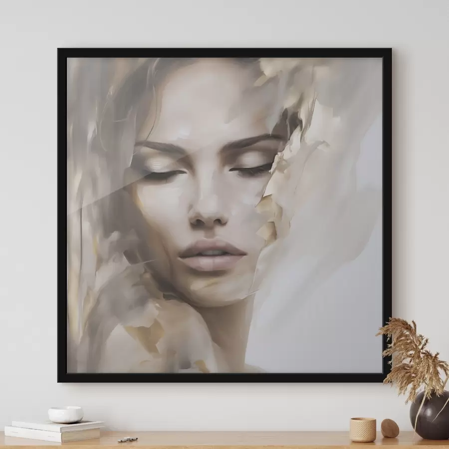 Fototapetai Abstraktus moters portretas, tapybos imitacija f49132