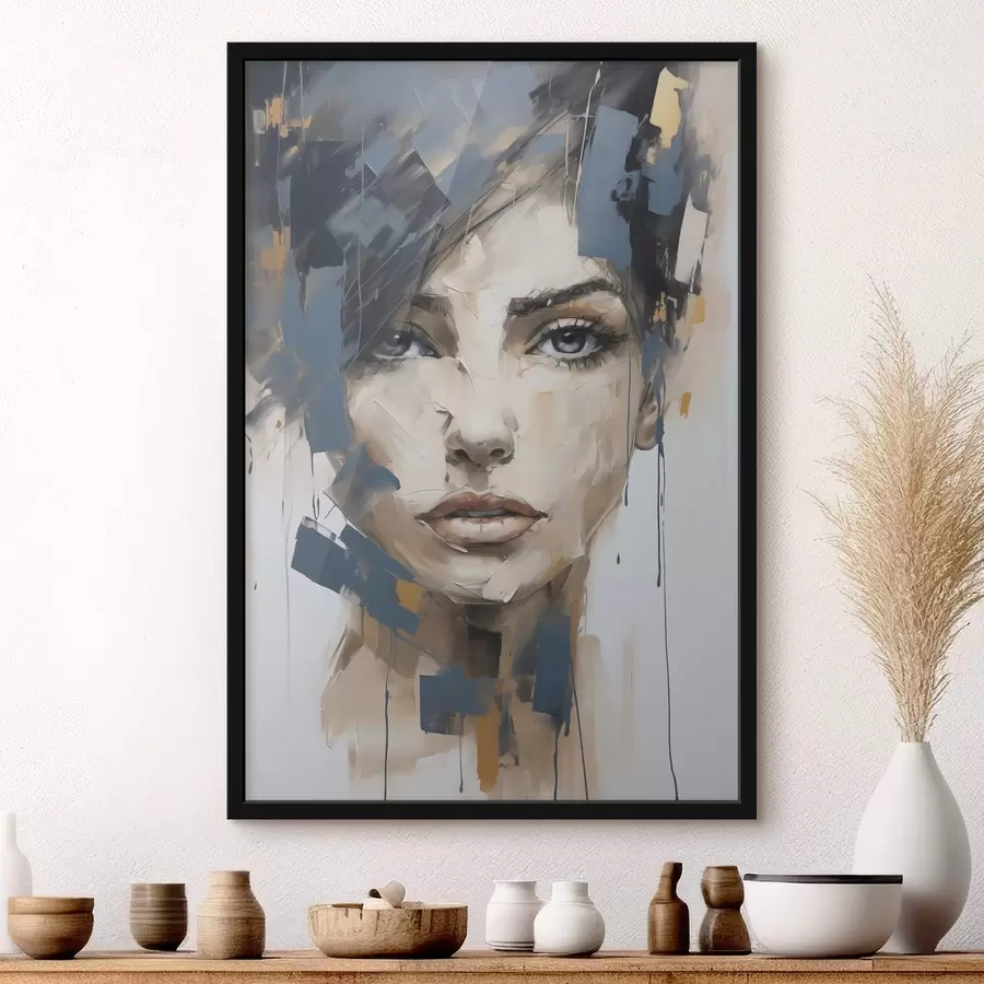 Fototapetai Abstraktus merginos portretas, tapybos imitacija f49141