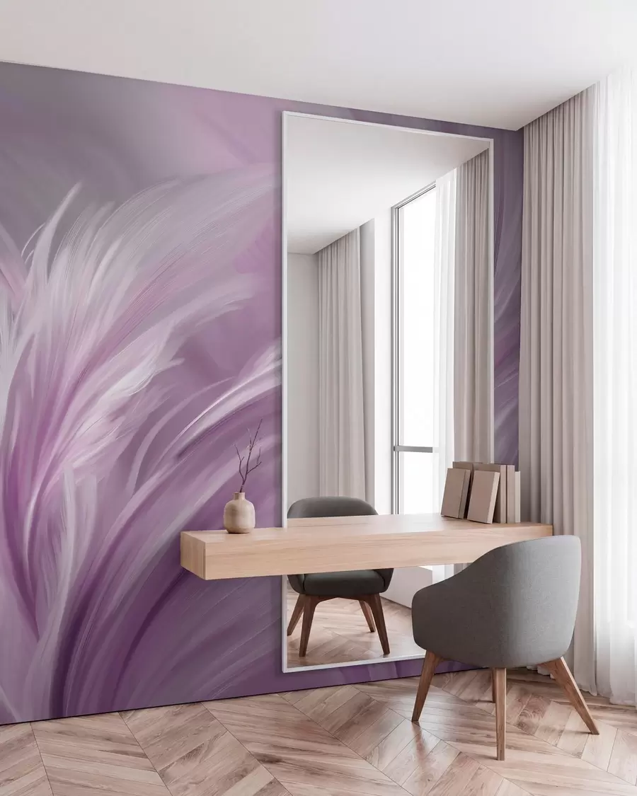 Fototapetai Elegantiškos plunksnos violetinės spalvos atspalviais w05658v2