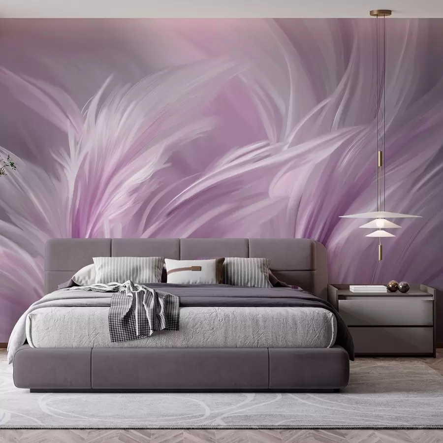 Fototapetai Elegantiškos plunksnos violetinės spalvos atspalviais w05658v2