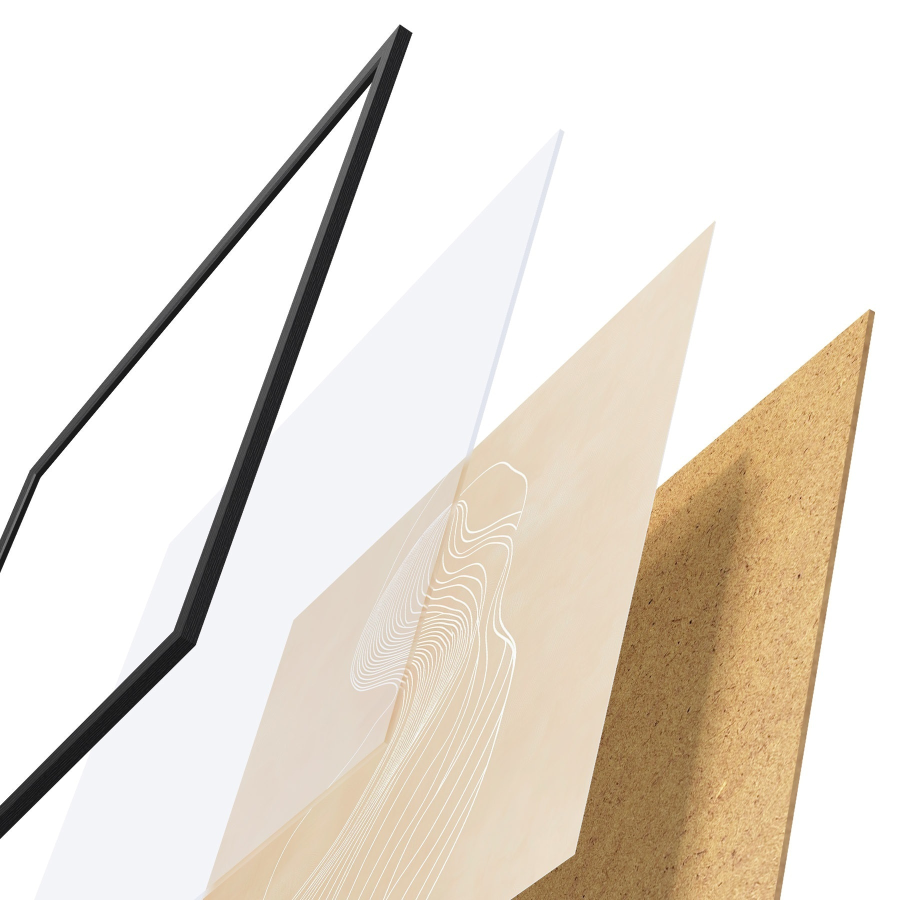 Plakatas Minimalistinio stiliaus abstrakti moters siluetas, nupieštas baltomis linijomis f48875