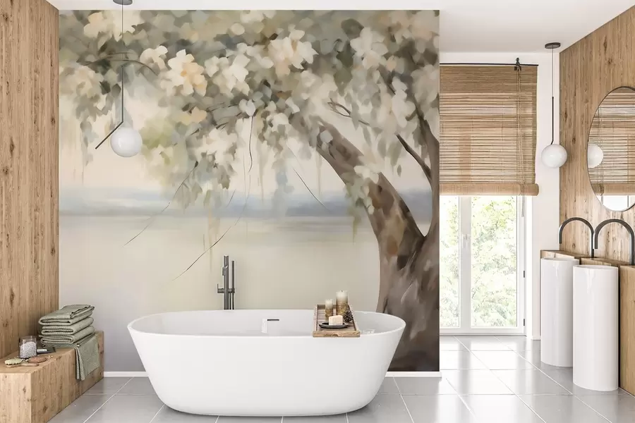 Fototapetai Ežero pakrantėje augančio medžio imitacija w05670