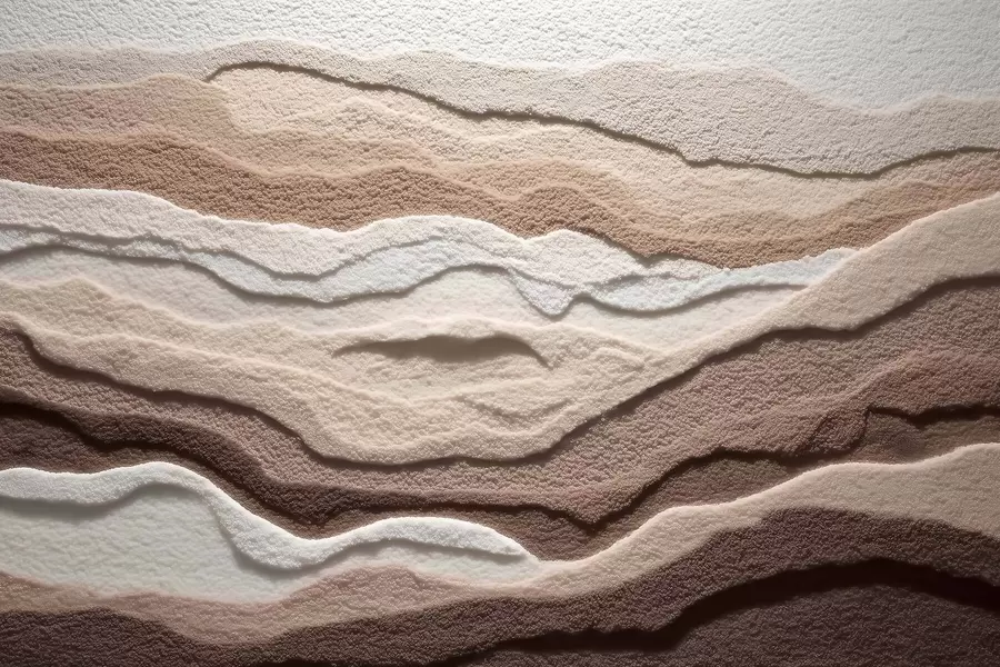 Fototapetai Tekstūruotas fototapetas su sluoksniuotomis smėlio formomis šiltų smėlio atspalvių paletėje w09807