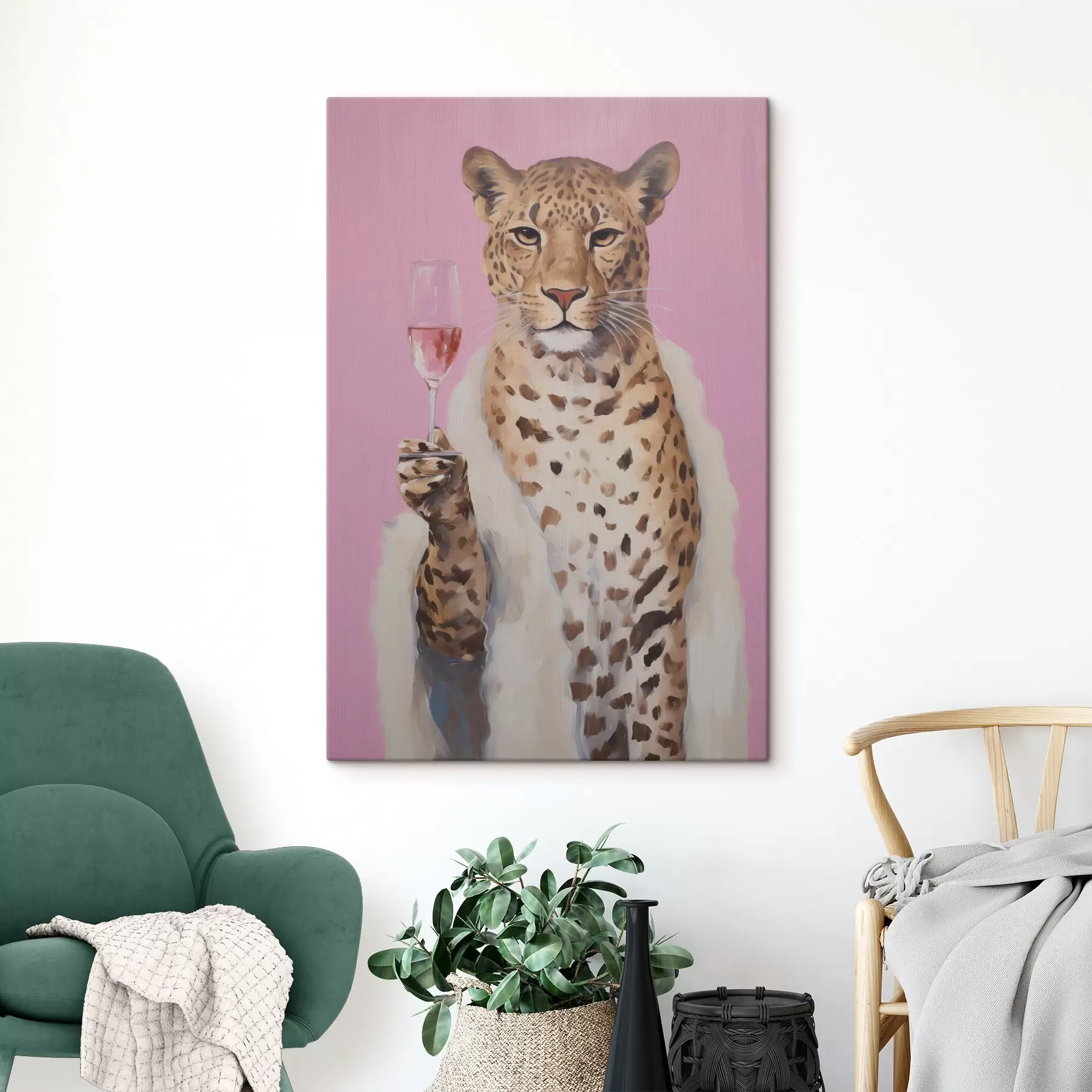 Paveikslėlis Leopardas su stiklo imitacijos paveikslu s49510