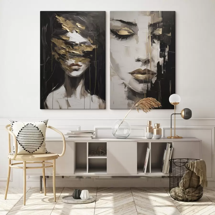 Fototapetai Abstraktus moters portreto imitacija tapyboje m30594