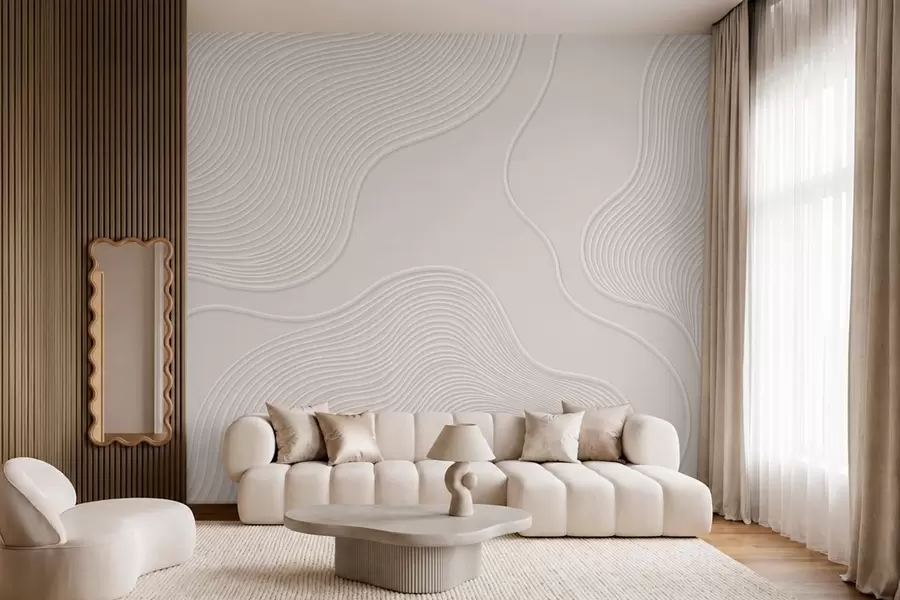 Fototapetai Abstraktus reljefas su banguotomis linijomis w05689