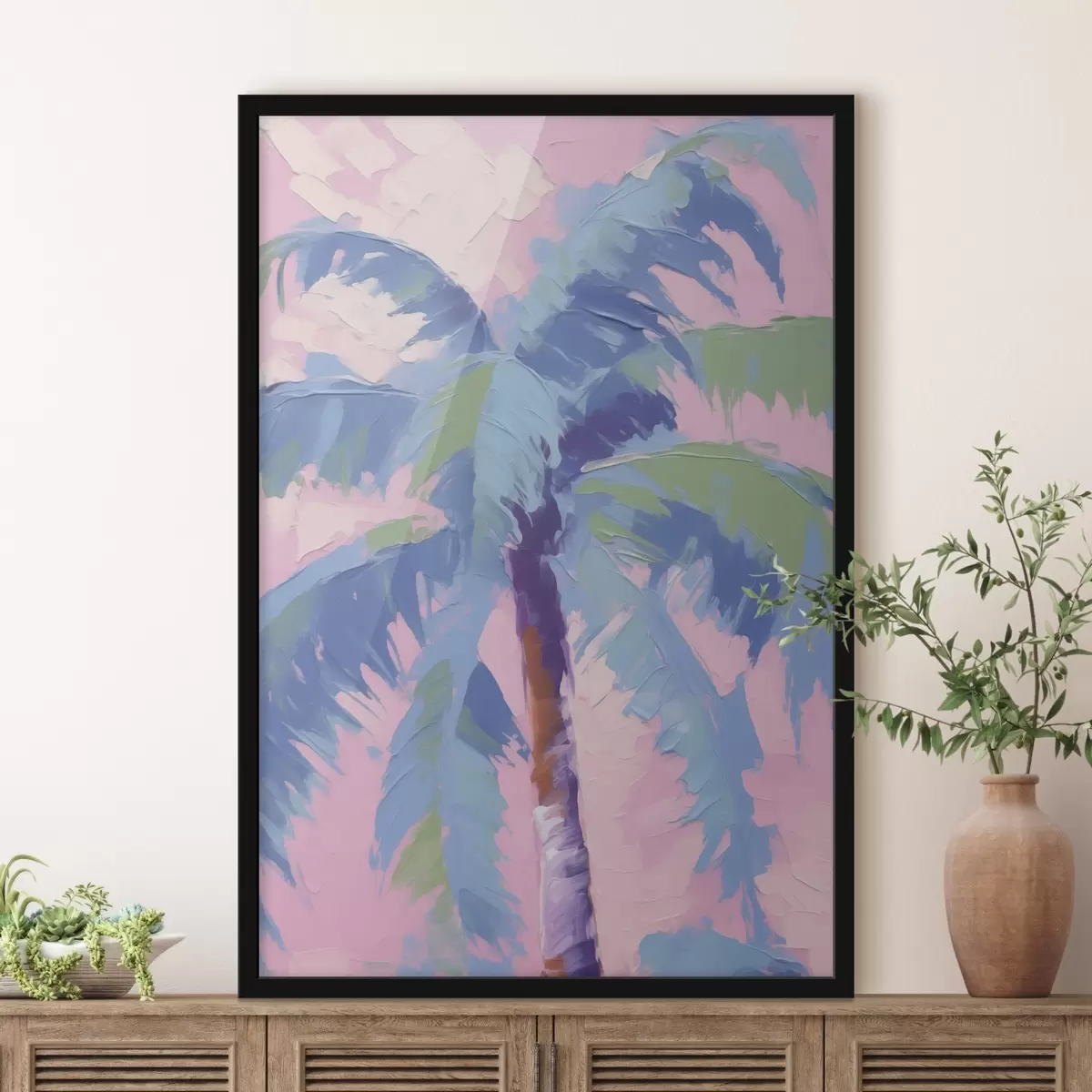 Plakatas Stilizuotas paveikslas, vaizduojantis palmę f49592