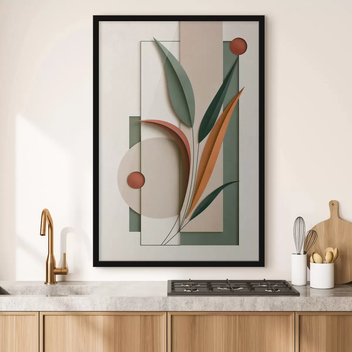 Plakatas Geometrinė botaninė kompozicija f49417
