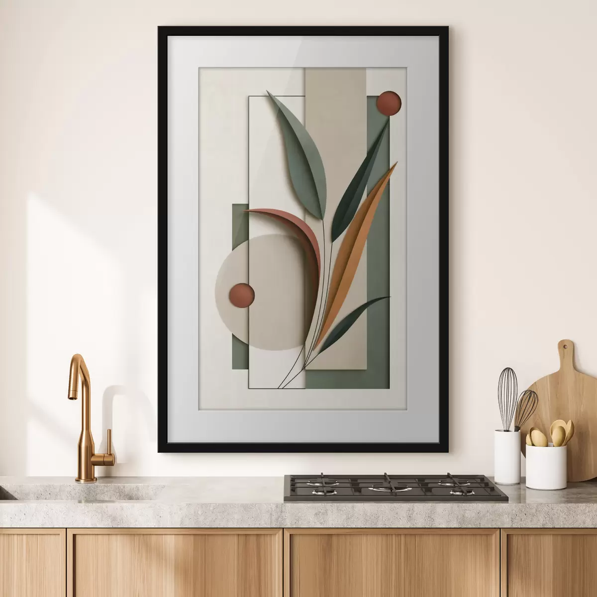 Plakatas Geometrinė botaninė kompozicija f49417