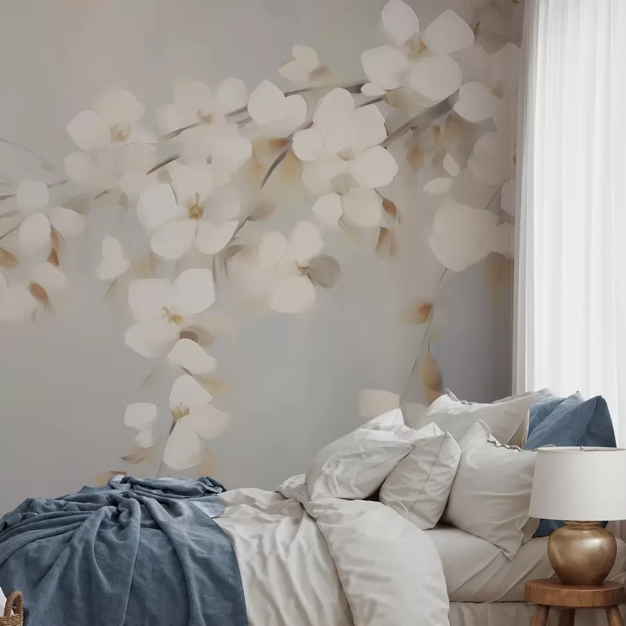 Fototapetai Abstrakti šaka su gėlėmis – paveikslo imitacija w05665