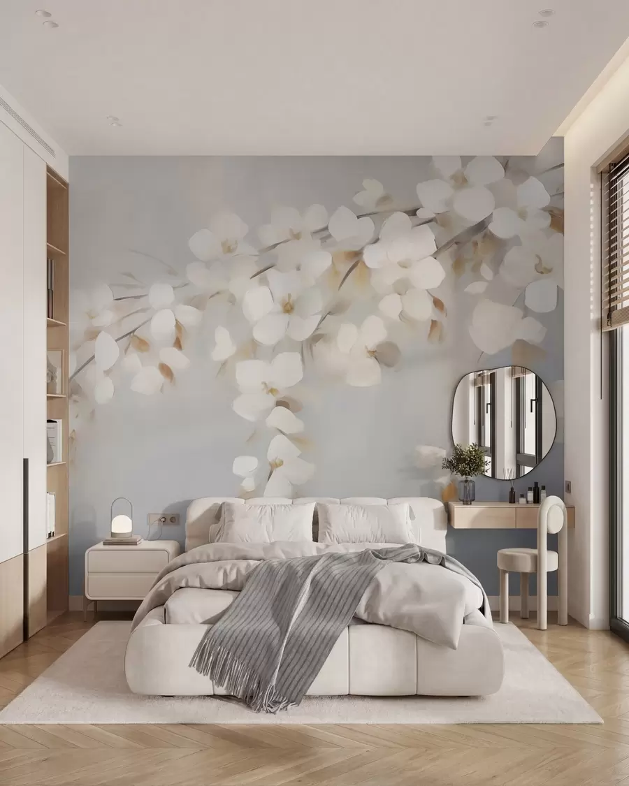 Fototapetai Abstrakti šaka su gėlėmis – paveikslo imitacija w05665