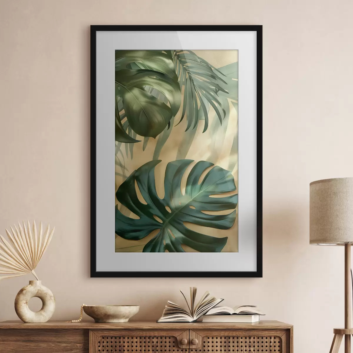 Plakatas Monstera ir atogrąžų augalų lapai f49552