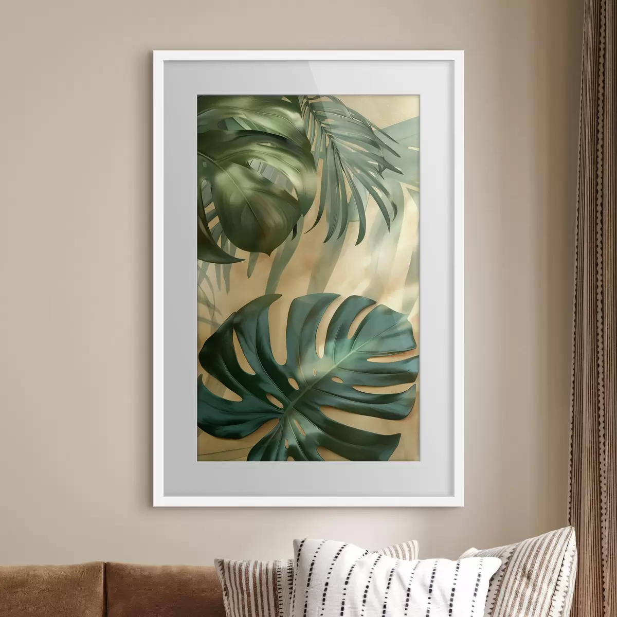 Plakatas Monstera ir atogrąžų augalų lapai f49552