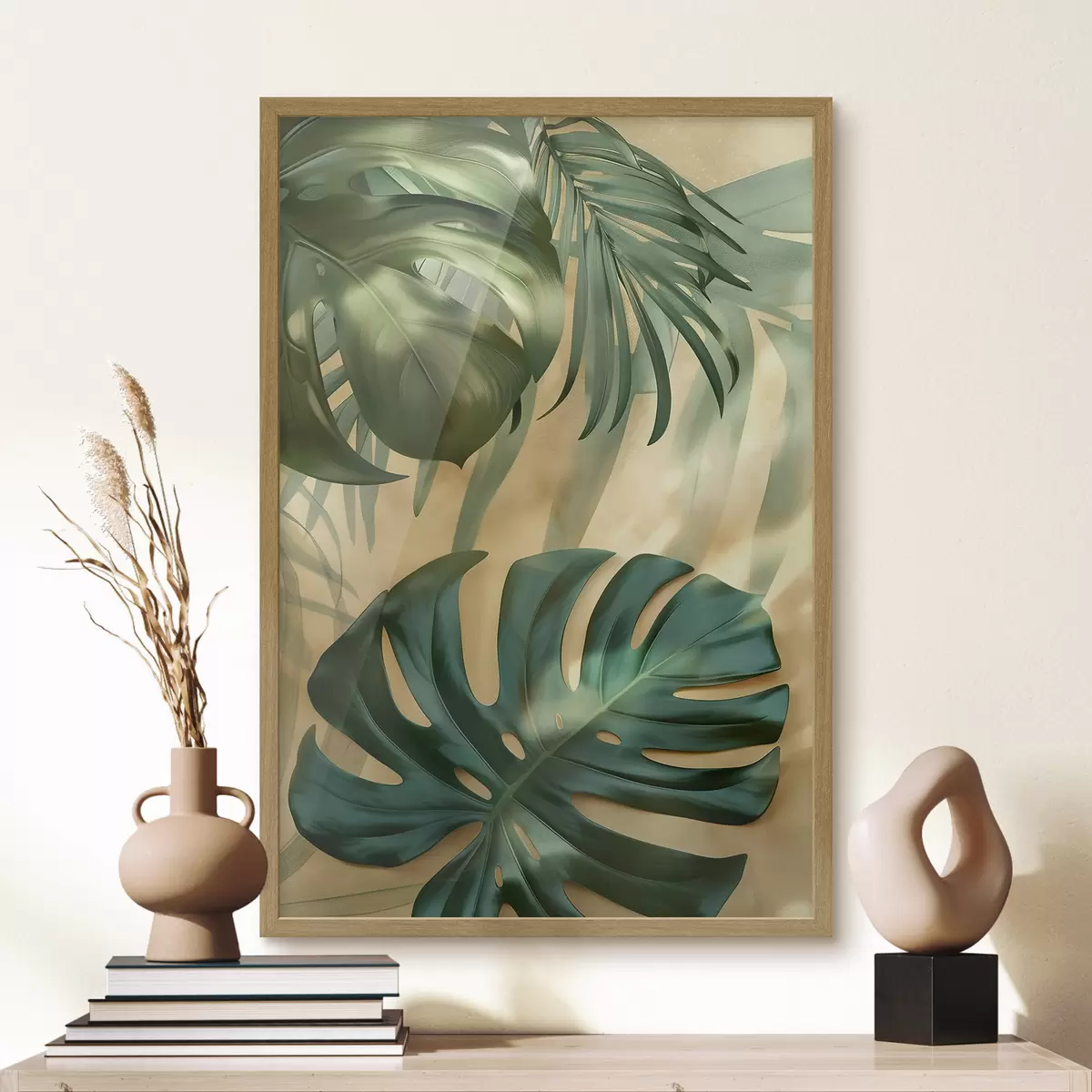 Plakatas Monstera ir atogrąžų augalų lapai f49552